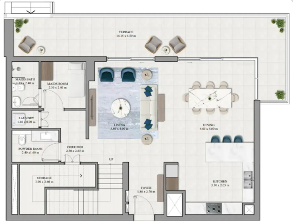 טאונהאוס 3 חדרי שינה Grove Ridge נכס מניב דובאי