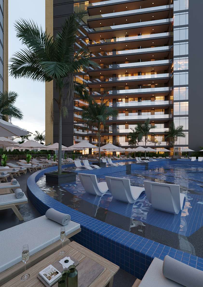 בריכת נוף עם סיפון Butterfly Towers