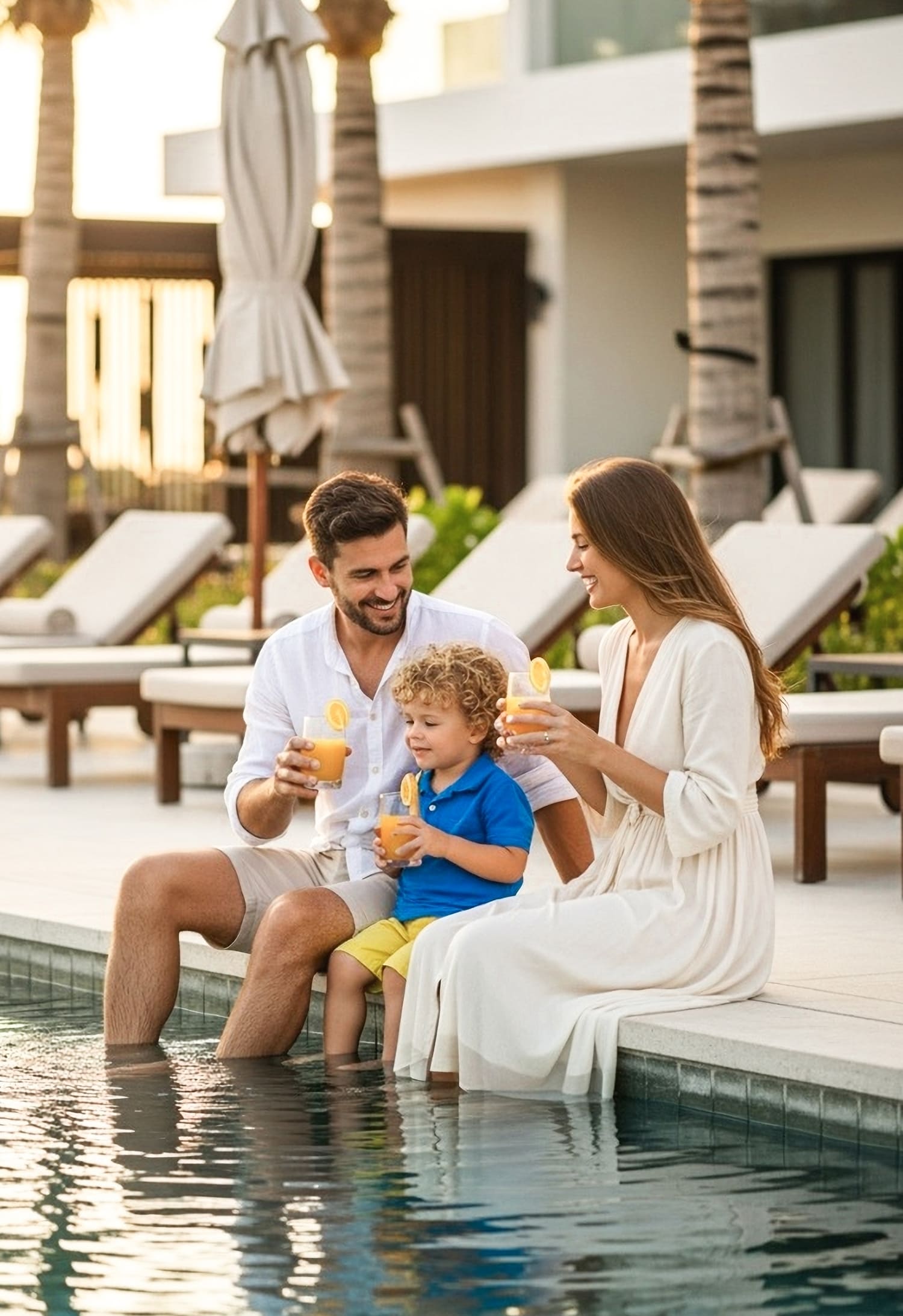 בריכת משפחה וילדים